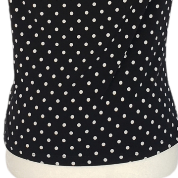 ⚪2/$20 Clara Sun Woo Polka Dot Drape Neck Top - Picture 7 of 8